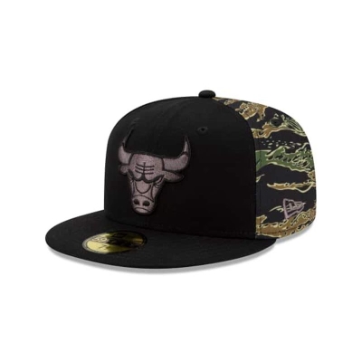 Sapca New Era Chicago Bulls NBA Camo Panel 59FIFTY Fitted - Negrii